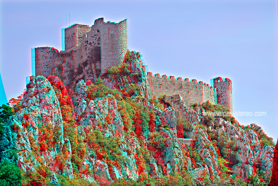 Anaglyph : Château Cathare de Puilaurens